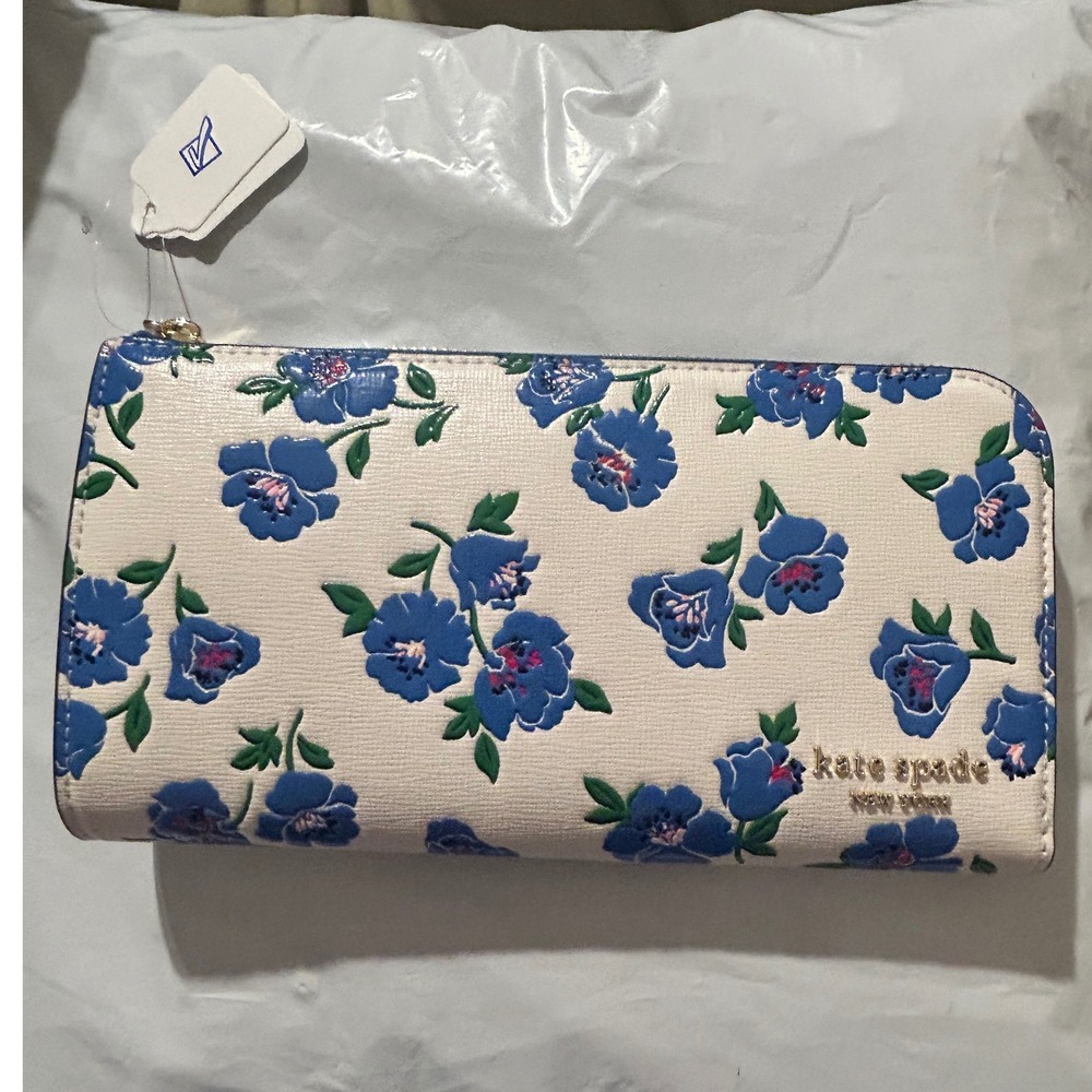 Kate Spade Devin Large Continental Wallet Springtime Bloom Floral KJ934 Cream